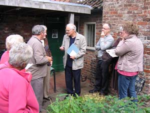 Members of the Society and Clipson family discussing details on the day