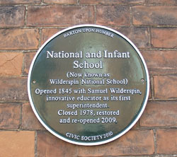 Wilderspin School plaque