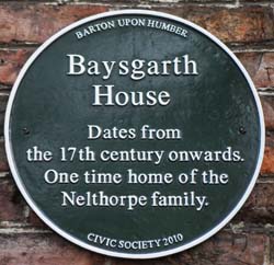 Baysgarth House Plaque