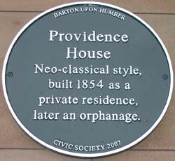 Providence House plaque.