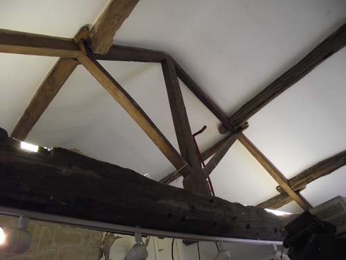 Roof beams in upstairs room two
