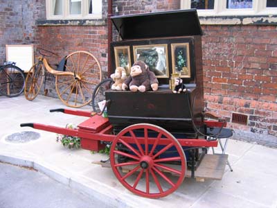 The musical organ, with vintage bikes in the background