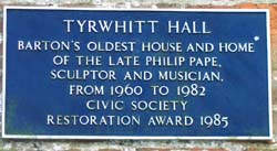 Tyrwhitt Hall Plaque